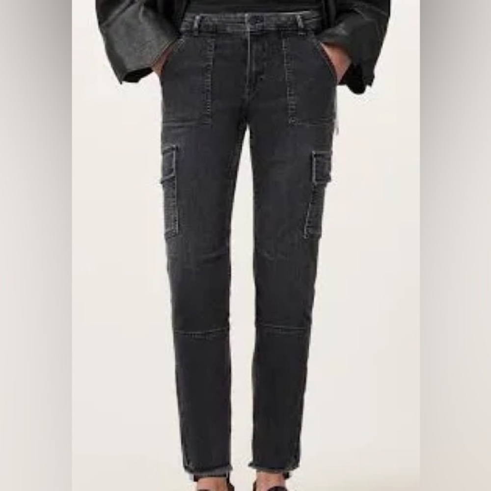 Allsaints Duran Grey or faded black cargo pants NWT $238 size 26